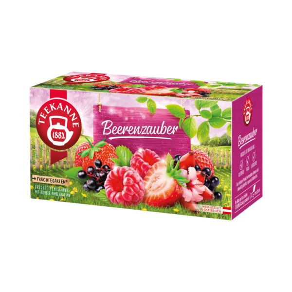 Teekanne Früchtegarten Beerenzauber, 20 Teebeutel im Kuvert, 60g